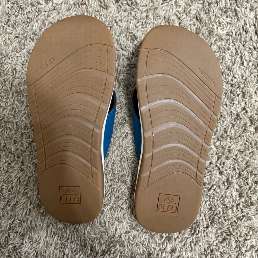 Reef The Deckhand Men’s Flip Flops Size 11 Teal Blue